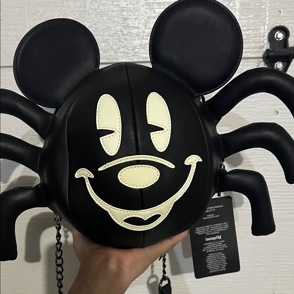 Loungefly Black and White Spider Mickey Bag